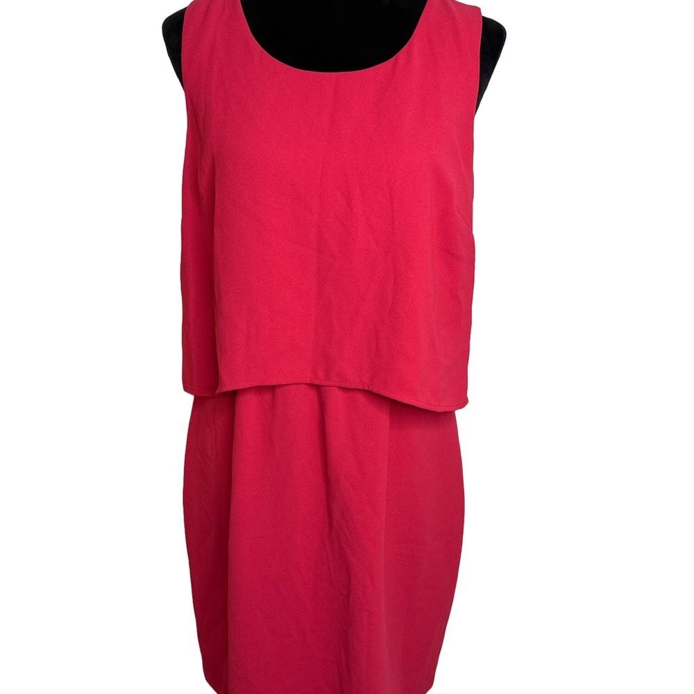 Mark New York Andrew Marc Lipstick Red Chiffon Red Sleeveless Dress Size 8 NWT